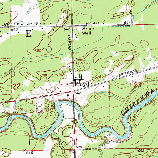 Topographic Map of Floyd Elementary School, MI