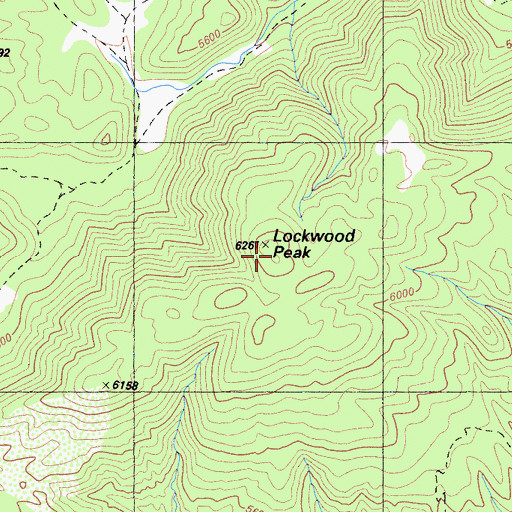 Topographic Map of Lockwood Peak, CA