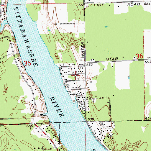 Topographic Map of Sanford Lake Marina, MI