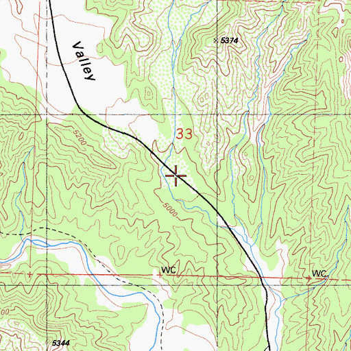 Topographic Map of Grade Valley, CA
