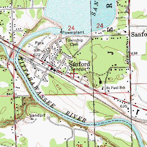 Topographic Map of Community of Christ, MI