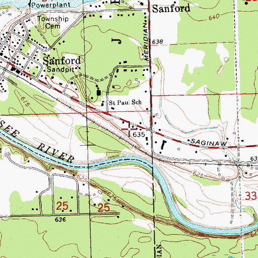 Topographic Map of Lighthouse Bible Baptist Church, MI