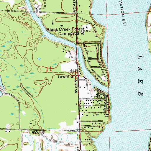 Topographic Map of Jerome Township Hall, MI