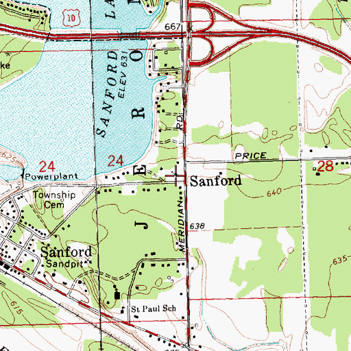Topographic Map of Abundant Life Church, MI