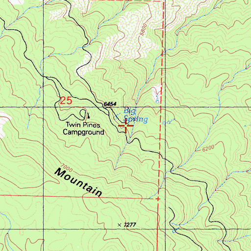 Topographic Map of Big Spring, CA