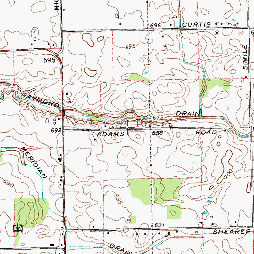 Topographic Map of Gully Golf Course, MI