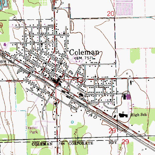 Topographic Map of Community of Christ Church, MI