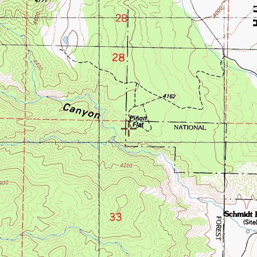 Topographic Map of Pion Flat, CA