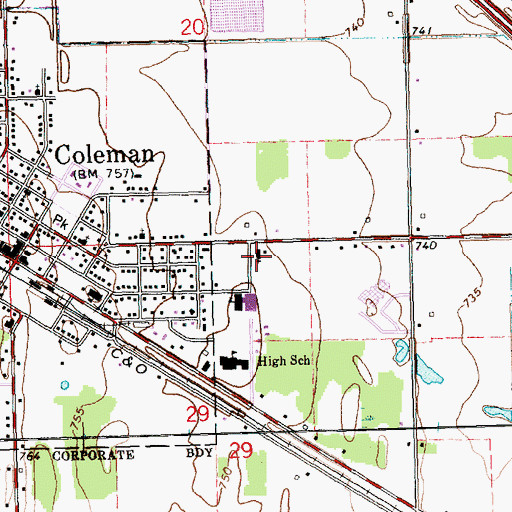 Topographic Map of Saint Philip Neri Church, MI
