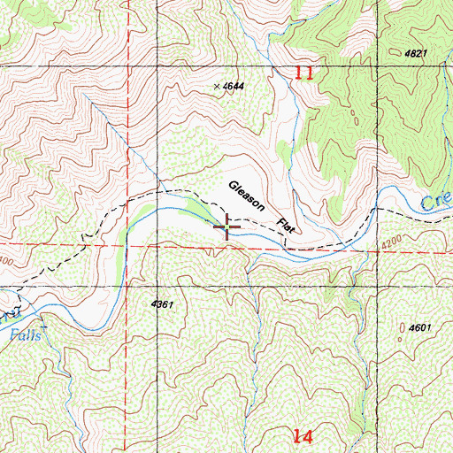 Topographic Map of Gleason Flat, CA