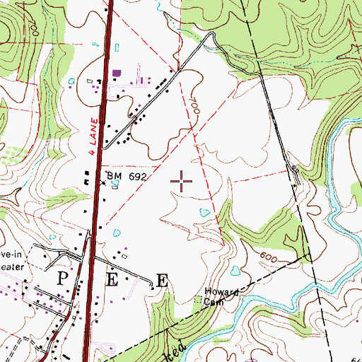 Topographic Map of Twin Mills Mobile Home Park, OH