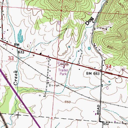 Topographic Map of Beaver Pike Estates, OH