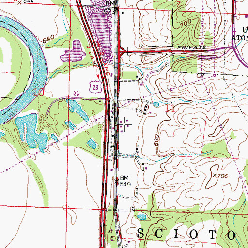 Topographic Map of Dawsons Mobile Home Park, OH