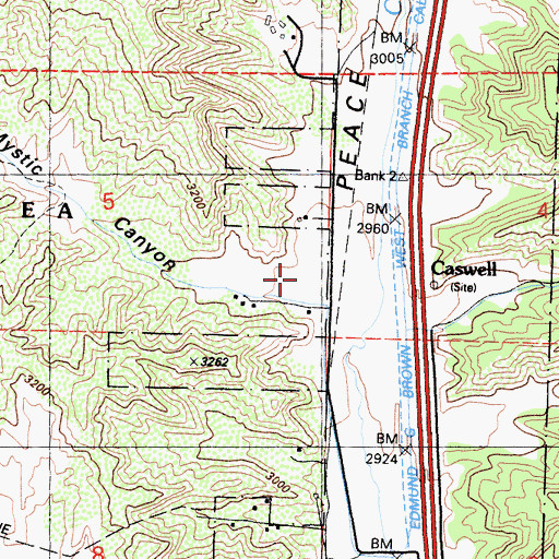 Topographic Map of Mystic Canyon, CA