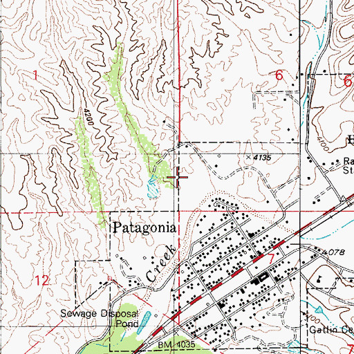Topographic Map of Patagonia School of Montessori, AZ