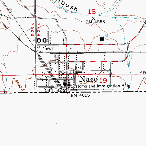 Topographic Map of Naco Elementary School, AZ