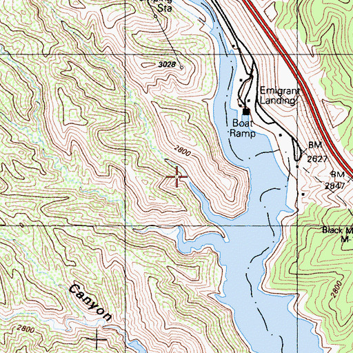 Topographic Map of Priest, CA