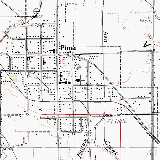 Topographic Map of Pima Junior High School, AZ