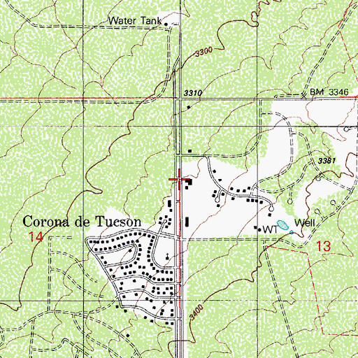 Topographic Map of Civano Middle School, AZ