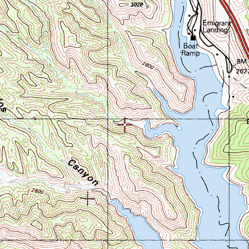Topographic Map of Glory Hole, CA
