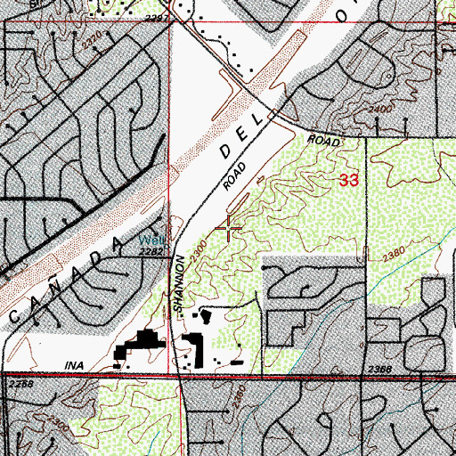 Topographic Map of Aztec Middle College Northwest Campus, AZ