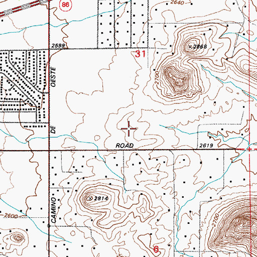 Topographic Map of Saguaro Hills Adventist Christian School, AZ
