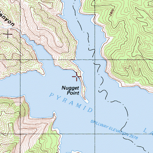 Topographic Map of Nugget Point, CA