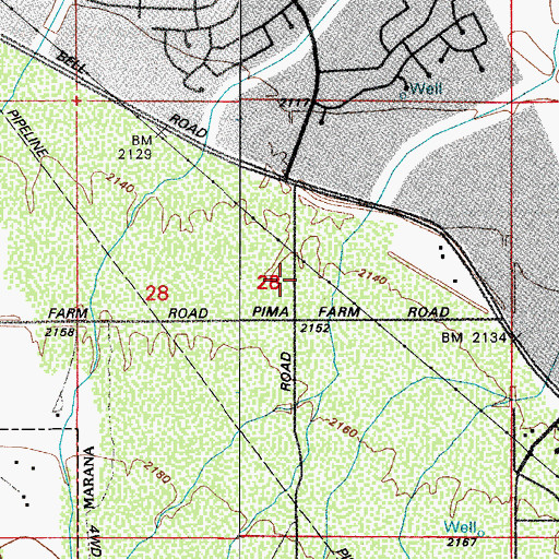 Topographic Map of Rattlesnake Ridge Elementary School, AZ