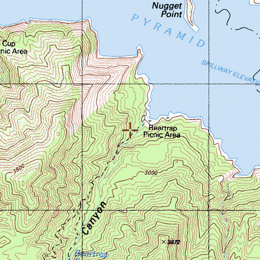 Topographic Map of Beartrap Picnic Area, CA