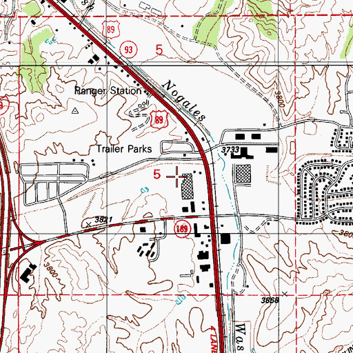Topographic Map of Pinnacle Charter High School, AZ