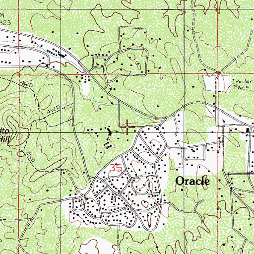 Topographic Map of Sierra Oaks School, AZ
