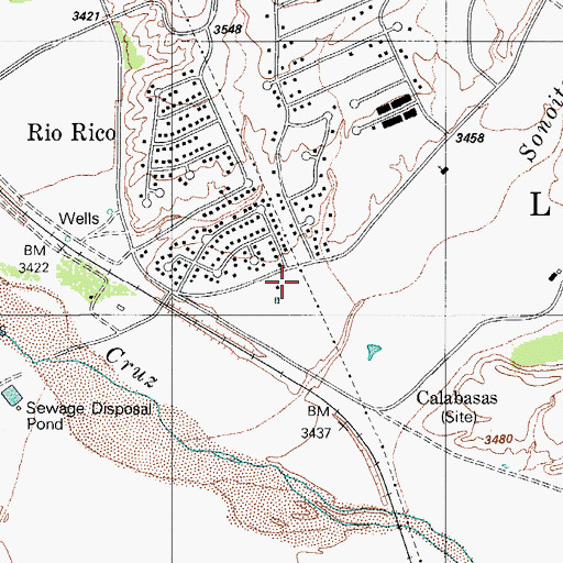 Topographic Map of Coatimundi Middle School, AZ