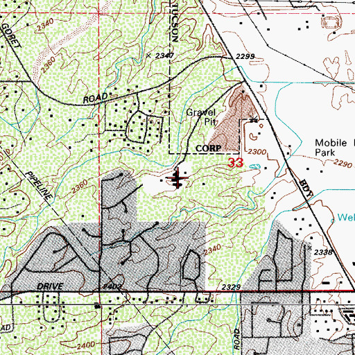 Topographic Map of Luz Academy of Tucson, AZ