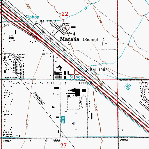 Topographic Map of Estes Elementary School, AZ
