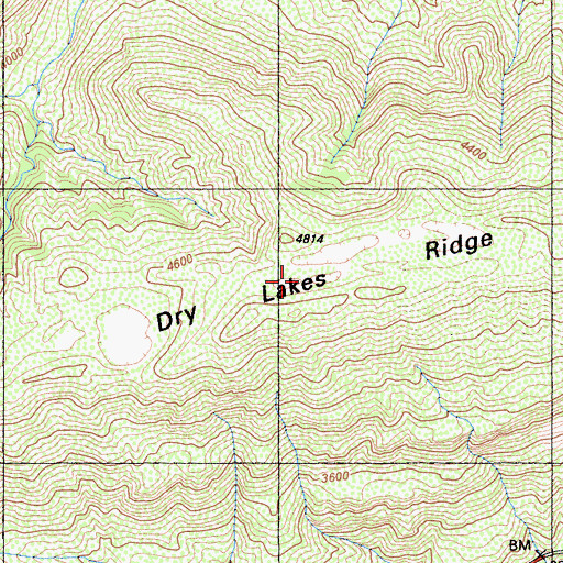 Topographic Map of Dry Lakes Ridge, CA
