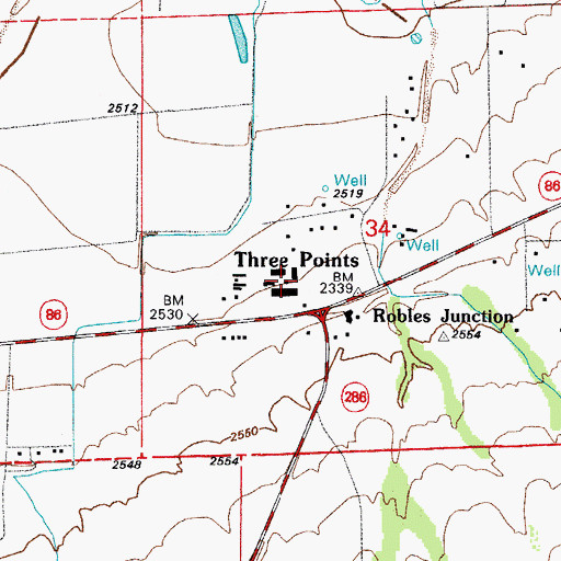 Topographic Map of Altar Valley Middle School, AZ