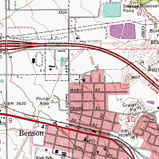 Topographic Map of Full Gospel Assembly School, AZ