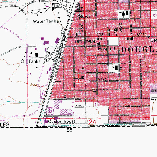Topographic Map of Center for Academic Success High School, AZ