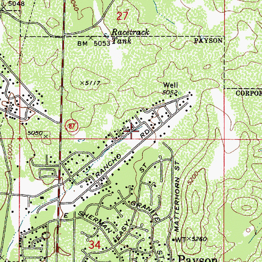 Topographic Map of Payson Elementary School, AZ