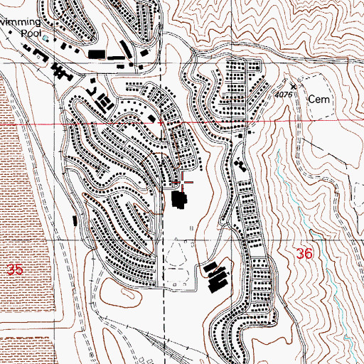 Topographic Map of Fairbanks Elementary School, AZ