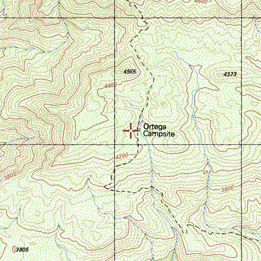 Topographic Map of Ortega Campsite, CA
