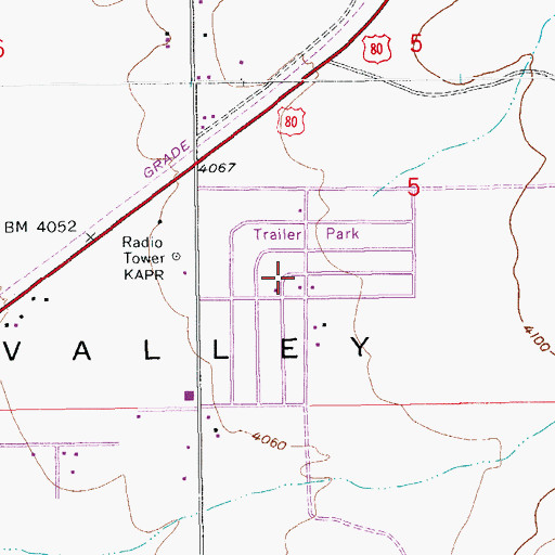 Topographic Map of Mountain View Christian School, AZ