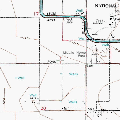 Topographic Map of Imagine Elementary and Middle School at Coolidge, AZ