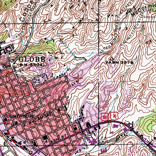 Topographic Map of Holy Angels School, AZ