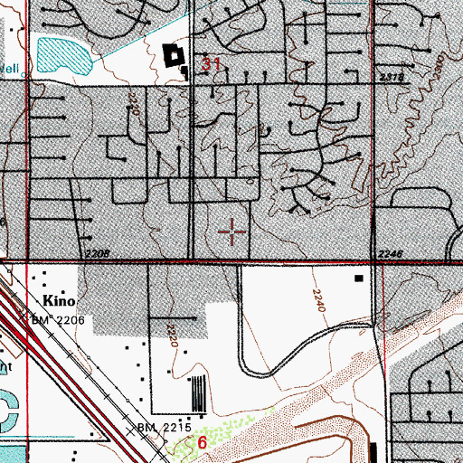Topographic Map of Ppep Tec High School John David Arnold Learning Center, AZ