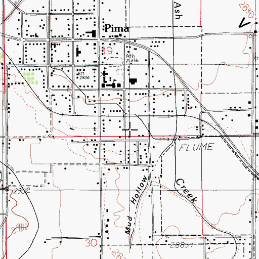 Topographic Map of Dan Hinton Accommodation School, AZ