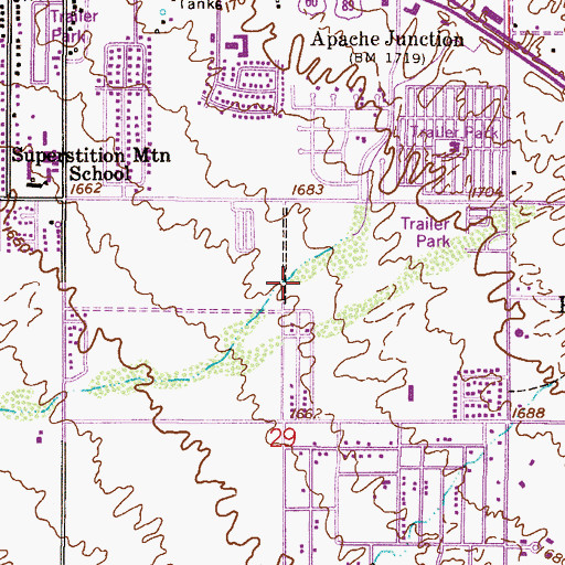 Topographic Map of Avalon Elementary School, AZ