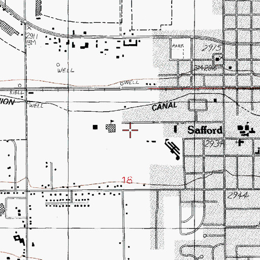 Topographic Map of Ruth Powell Elementary School, AZ