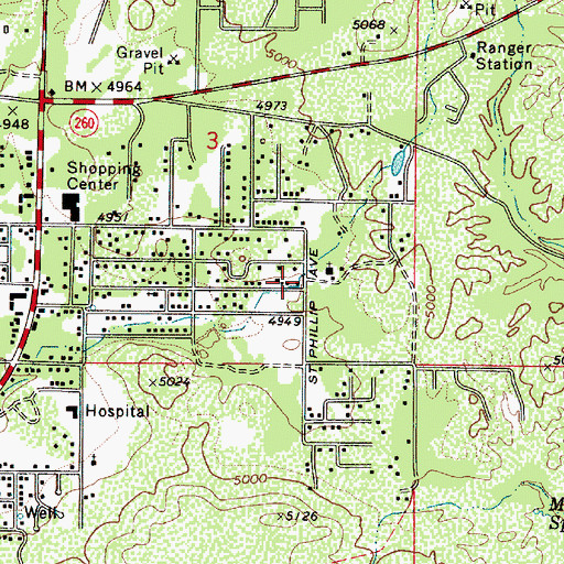 Topographic Map of Anderson Adventist School, AZ