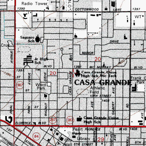 Topographic Map of Desert Winds Learning Center, AZ